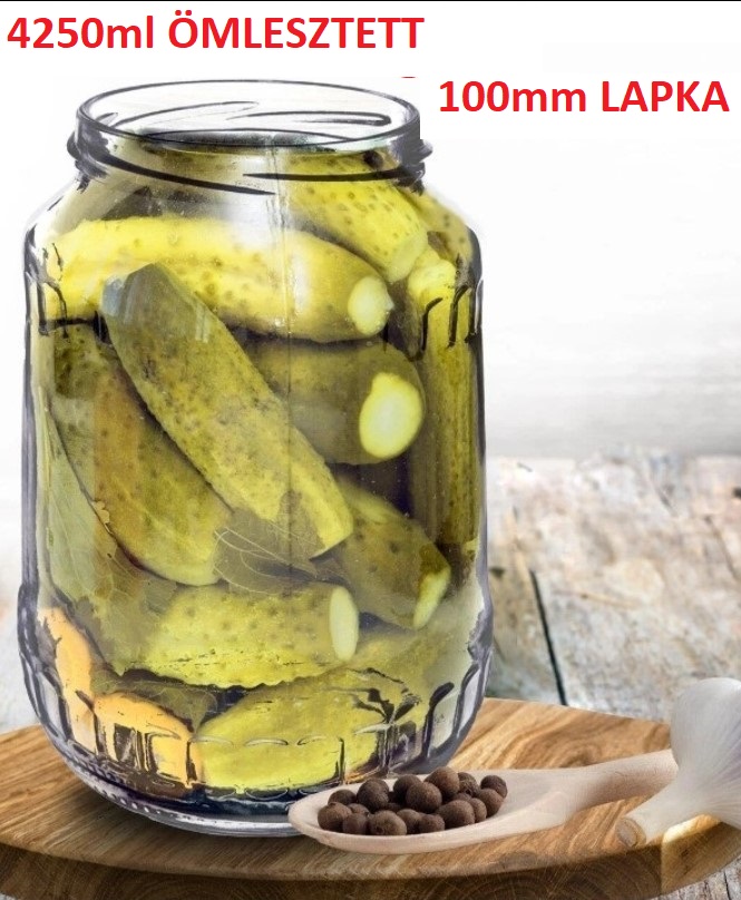 Befőttes üveg 4250ml (ÖMLESZTETT) (100mm TETŐ NEM TARTOZÉK) BORÜV. KON91600 2024  (B8)