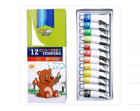 TEMPERA SKY 12-ES MIX SZINES 12x9 ml SZETT /12 DOBOZ 60/KARTON SKY WBT-12 (BMM)