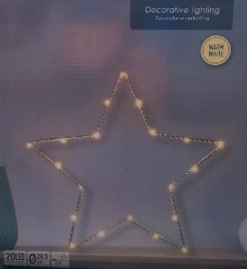 KARI ÉGŐ ABLAK CSILLAG EZÜST VÉKONY 20 LED 29,5cm MELEGFEHÉR V:444 KR