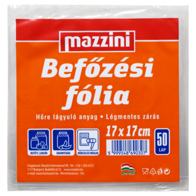 BEFŐZÉSI FÓLIA 17x17cm 50 LAPOS/ 70/DOBOZ MAZZINI V:90307 ENGER 