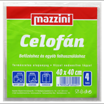 BEFŐZÉSI CELOFÁN 40x40cm 4ív/csg  100/DOBOZ MAZZINI V:12007 ENGER