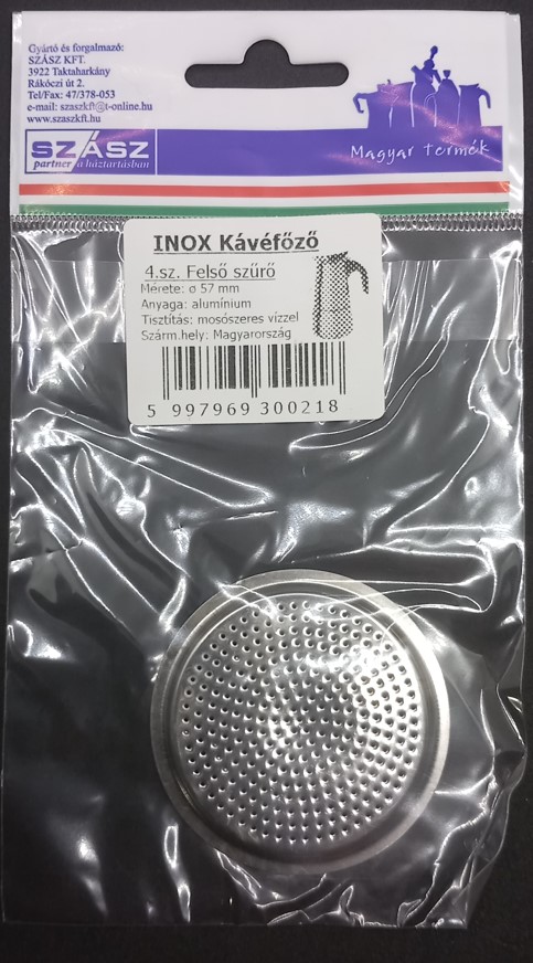 KÁVÉFŐZŐ FELSŐ SZŰRŐ INOX KÁVÉFŐZŐ 2 SZEMÉLYES SZÁSZ