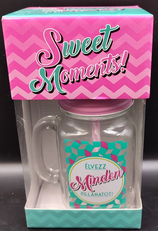 SZÍVÓSZÁLAS ÜVEG JAR 450ML ÉLVEZZ MINDEN PILLANATOT V:49965 KRR (B8)