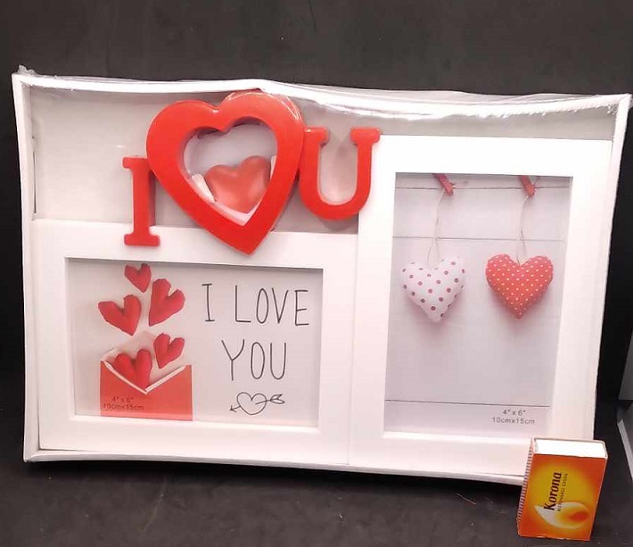 KÉPKERET FEHÉR(30x20cm)(2x10x15cm) I LOVE YOU VALENTIN VAGY SZERELMES  JS123049 KRR