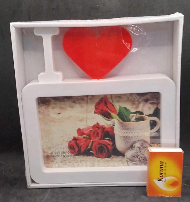 KÉPKERET FEHÉR(17x18cm)(1x10x15cm) I LOVE YOUVALENTIN VAGY SZERELMES   JS123063 KRR