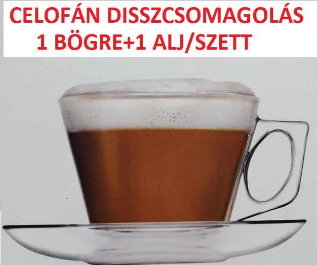 TEÁS-CAPPUCCINO CSÉSZE + ALJ ÜVEG 1-VEL CELOFÁNBA 195cc V:48017 KRR (PASABASE 6/dob)