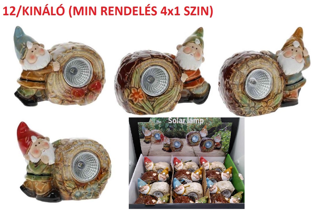 SZOLÁR DISZ TÖRPE 8cm KERÁMIA 12/KÍNÁLÓ (MIN 4x1 SZIN) V:161565 ENGER (BMM)