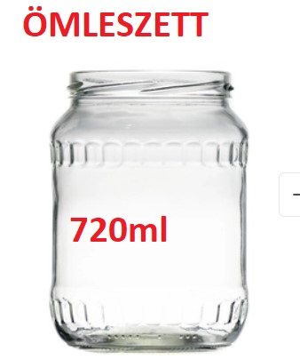 BEFŐTTES ÜVEG 720ml (ÖMLESZTETT) (82mm LAPKA NEM TARTOZÉK) (30-AS REKESZ 2 SOR/40 db) KON74020 BORÜV 