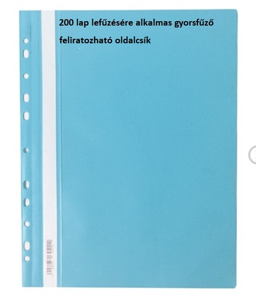 GYORSFŰZŐ A4 PP LEFŰZHETŐ MAPPA VILÁGOSKÉK 20/CSG PD V:207 2120-0260 PÁTRIA