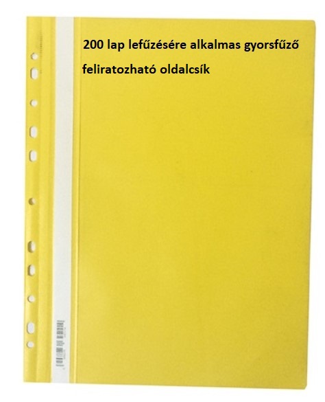 GYORSFŰZŐ A4 PP LEFŰZHETŐ MAPPA SÁRGA 20/CSG PD V:009 2120-0255 PÁTRIA