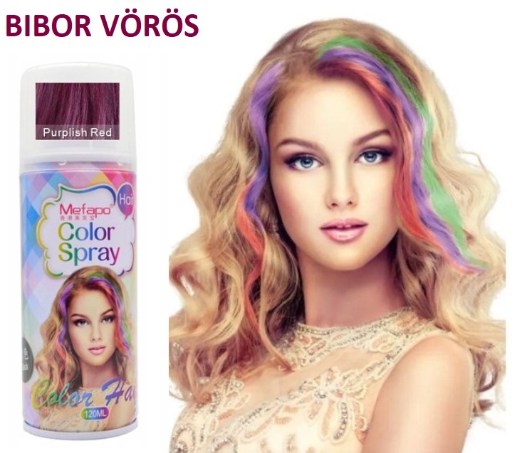 HAJSZÍNEZŐ SPRAY MEFAPO 120ml PURPLE RED (BIBORVÖRÖS) QUIZ