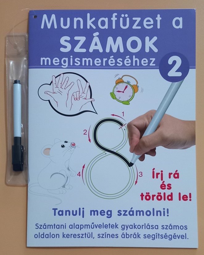 FEJLESZTŐ MUNKAFÜZET 2. SZÁMOK+FILCTOL ÍRJ ÉS TÖRÖLD LE 20/KARTON  505/000 505/02  DOH BÁTH