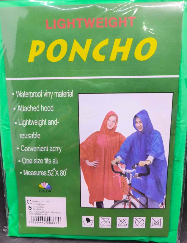 ESŐKABÁT FELNŐTT PONCHO ZÖLD 130x200cm V:374 17-108 WSI 