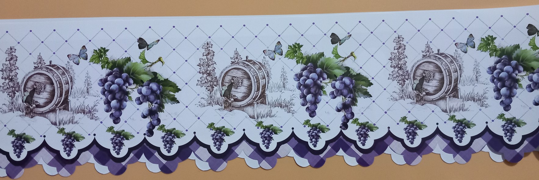 POLCDISZITŐ CSÍK, STELÁZSI DISZITŐ PAPÍR 5db-os 13.5x98cm LILA SZÖLŐS HORDÓ DEV V:60133