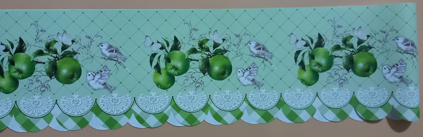 POLCDISZITŐ CSÍK, STELÁZSI DISZITŐ PAPÍR 5db-os 13.5x98cm ZÖLD ALMA KISMADARAS DEV V:60133
