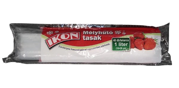 ZACSKÓ IKON VÍZTISZTA MÉLYHŰTŐS 1L 18x28cm 40db/roll 10db/csomag V:08842 DEV