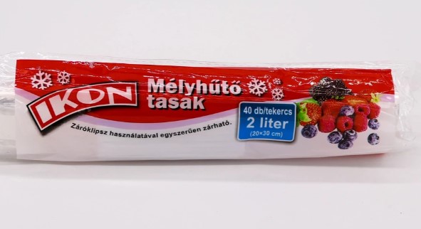 ZACSKÓ IKON VÍZTISZTA MÉLYHŰTŐS 2L 20x30cm 40db/roll 10db/csomag V:08835 DEV