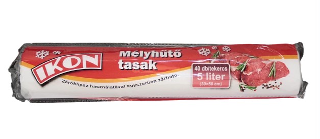 ZACSKÓ IKON VÍZTISZTA MÉLYHŰTŐS 5L 30x50cm 40db/roll 10db/csomag V:08804 DEV