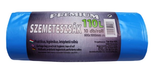 SZEMETESZSÁK KÉK PRÉMIUM 110 LITER 60x100cm 10/ROLL V:04288 DEV