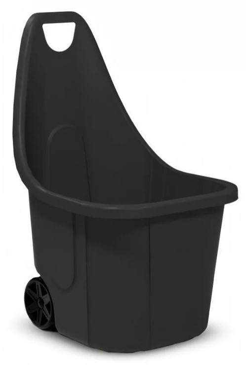 KERTI UDVARI KOCSI 60 LITER FEKETE 40 KG-IG 50x60x84cm ZM