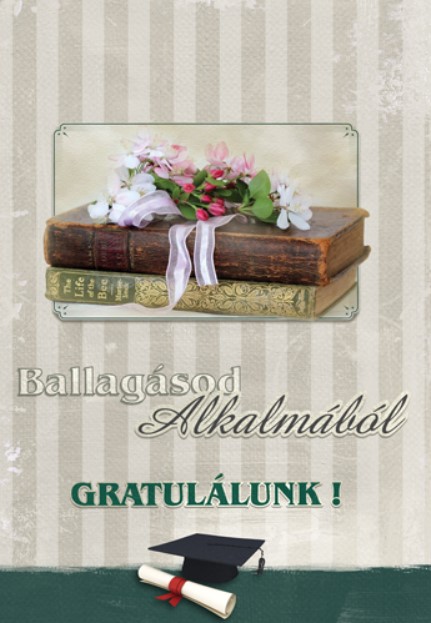 BORÍTÉK ZSEBES 3 OLDALAS BALLAGÁSI GRATULÁCIÓ ZÖLDES KÖNYVVEL 17x12cm 10db/CSOMAG V:20048 KRR