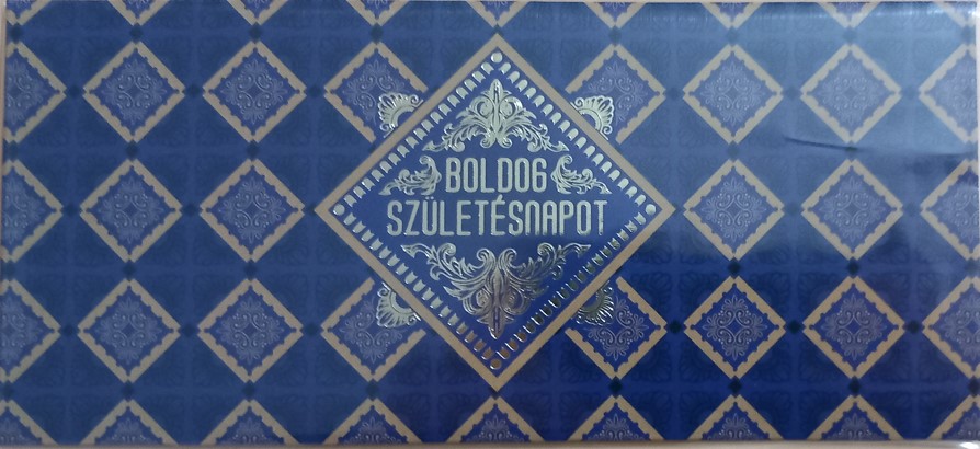 BORÍTÉK ÜDVÖZLŐLAP SZÜLETÉSNAPOS SÖTÉTKÉK ARANY SZINŰ 10db/CS 9x19cm V:20031 KRR
