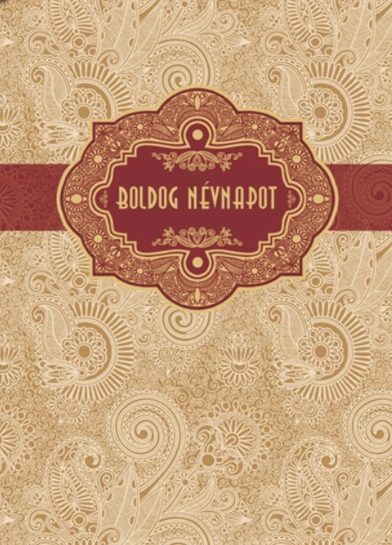 BORÍTÉK ÜDVÖZLŐLAP NÉVNAPOS ARANY SZÍNŰ 10db/CS 11x16cm V:20055 KRR