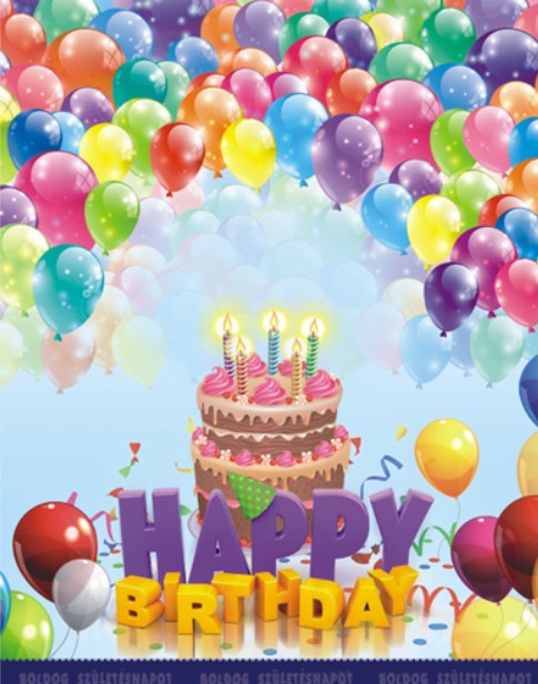 AJÁNDÉKTÁSKA  L-ES 27x32cm HAPPY BIRTHDAY SZINES LUFIS V:03133 KRR CONCARD