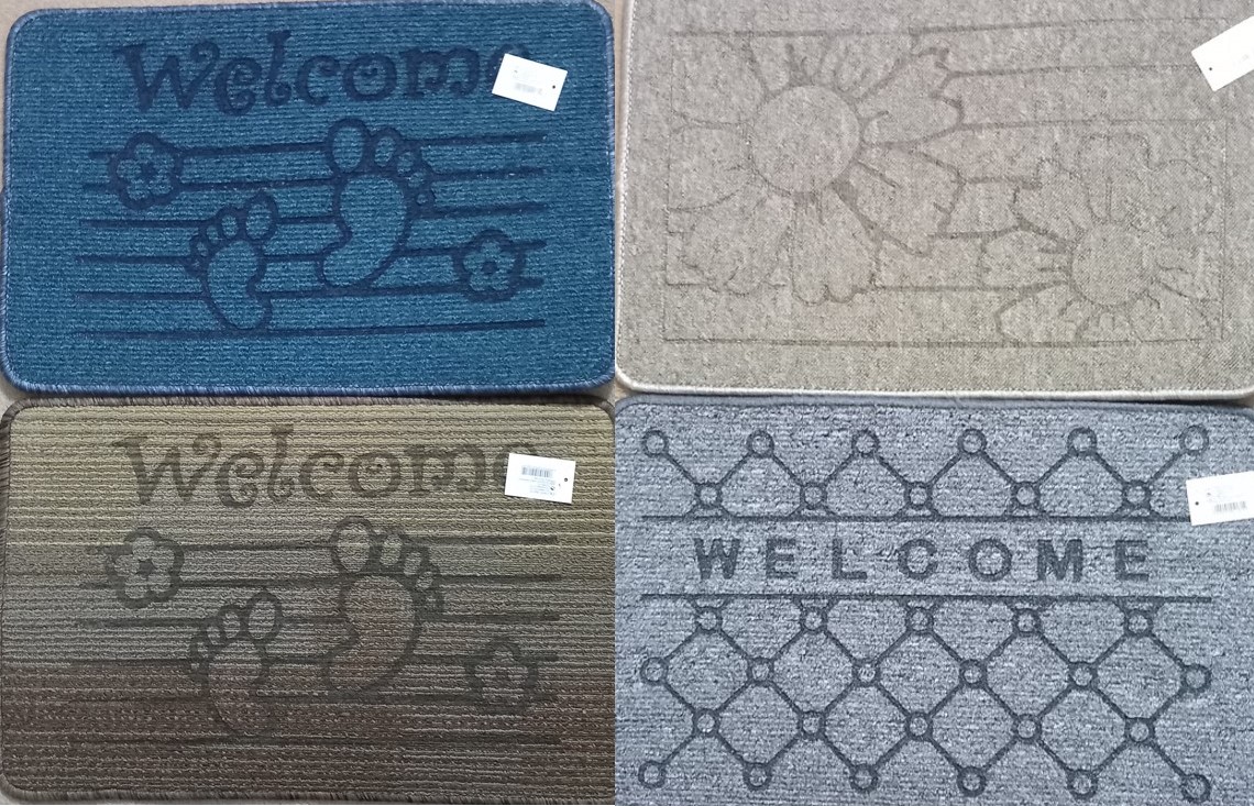 LÁBTÖRLŐ SZŐNYEG TEXTIL 40X60CM NORMÁL MÉRET WELCOME,LÁBNYOMOS,VIRÁGOS  24-722 V:41814 WSI 
