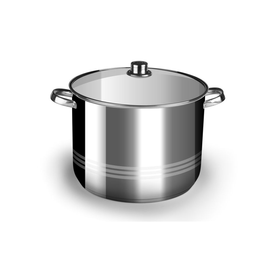 FAZÉK ROZSDAMENTES+ ÜVEG FEDŐ 11 LITER INOX 10341 ITALIA