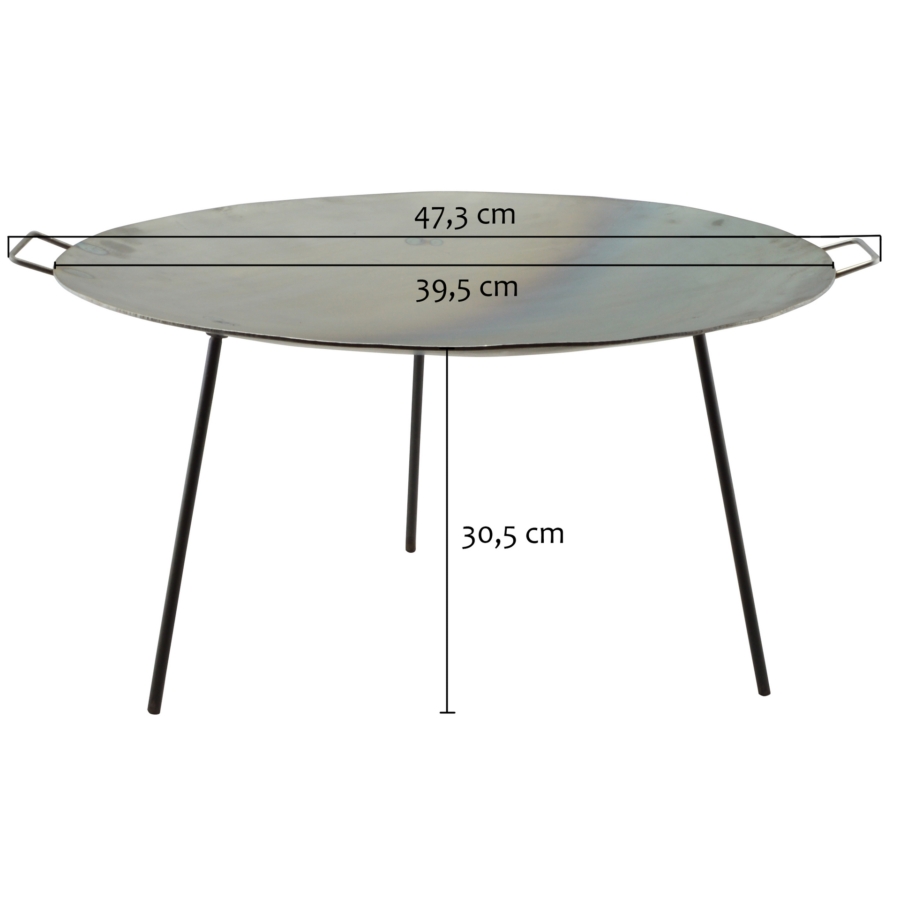 Tárcsa sűtő vas 40cm 3 lábú 53011 ITALIA