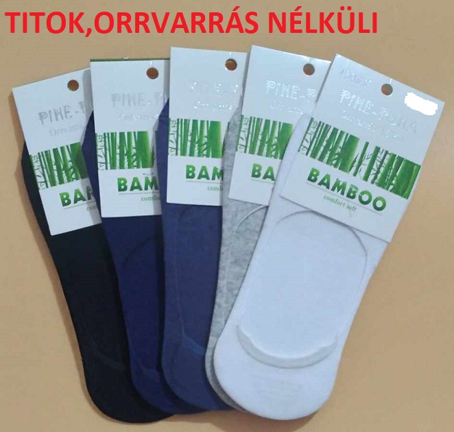 ZOKNI UNISEX VÉKONY, TITOK ORRVARRÁS NÉLKÜLI BAMBOO 43-46-OS MÉRETIG OLLIKE 25Á